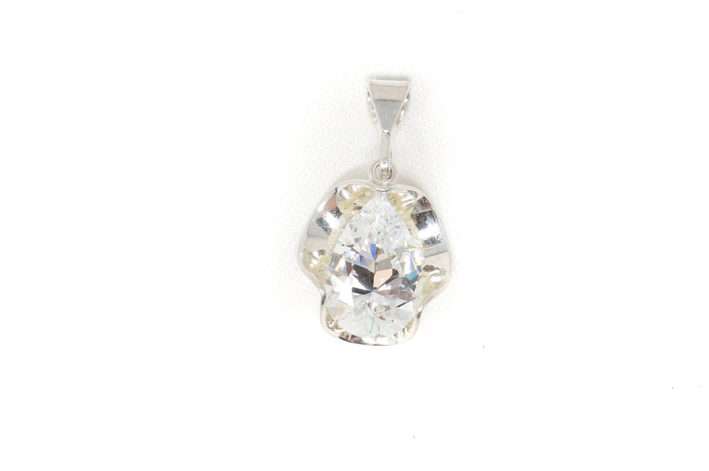 Vintage Southwestern Style Large Cubic Zirconia Stone Sterling Silver Pendant | Jewelry > Necklaces > Pendants | Wiccan Center