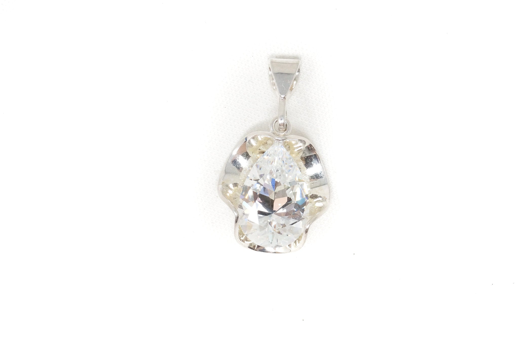 Vintage Southwestern Style Large Cubic Zirconia Stone Sterling Silver Pendant | Jewelry > Necklaces > Pendants | Wiccan Center