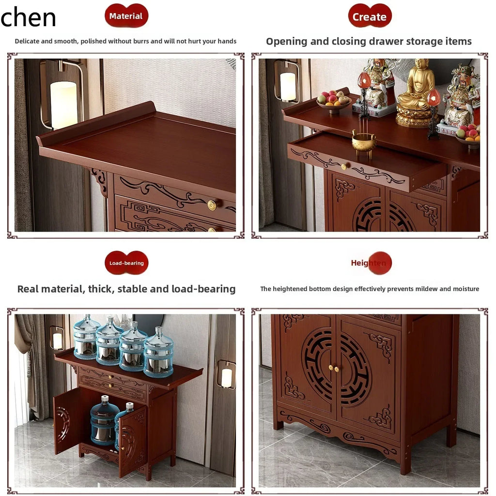 Standing Cabinet Altar – Buddha Table & Home Incense Offering Stand