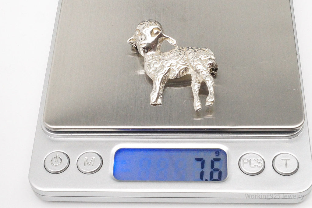 Antique Lamb Sheep Sterling Silver Brooch Pin | Jewelry > Brooches, Pins & Clips | Wiccan Center