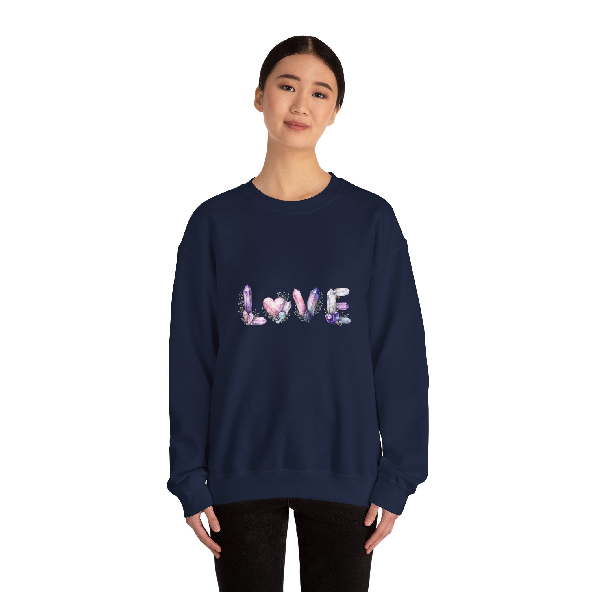 LOVE Crystal Letter Design | Sweatshirt | Wiccan Center