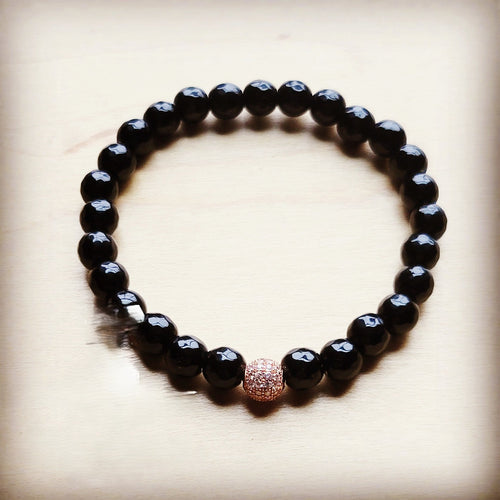 **Wood with gold accent beaded bracelet 807ss | Bracelet | Wiccan Center
