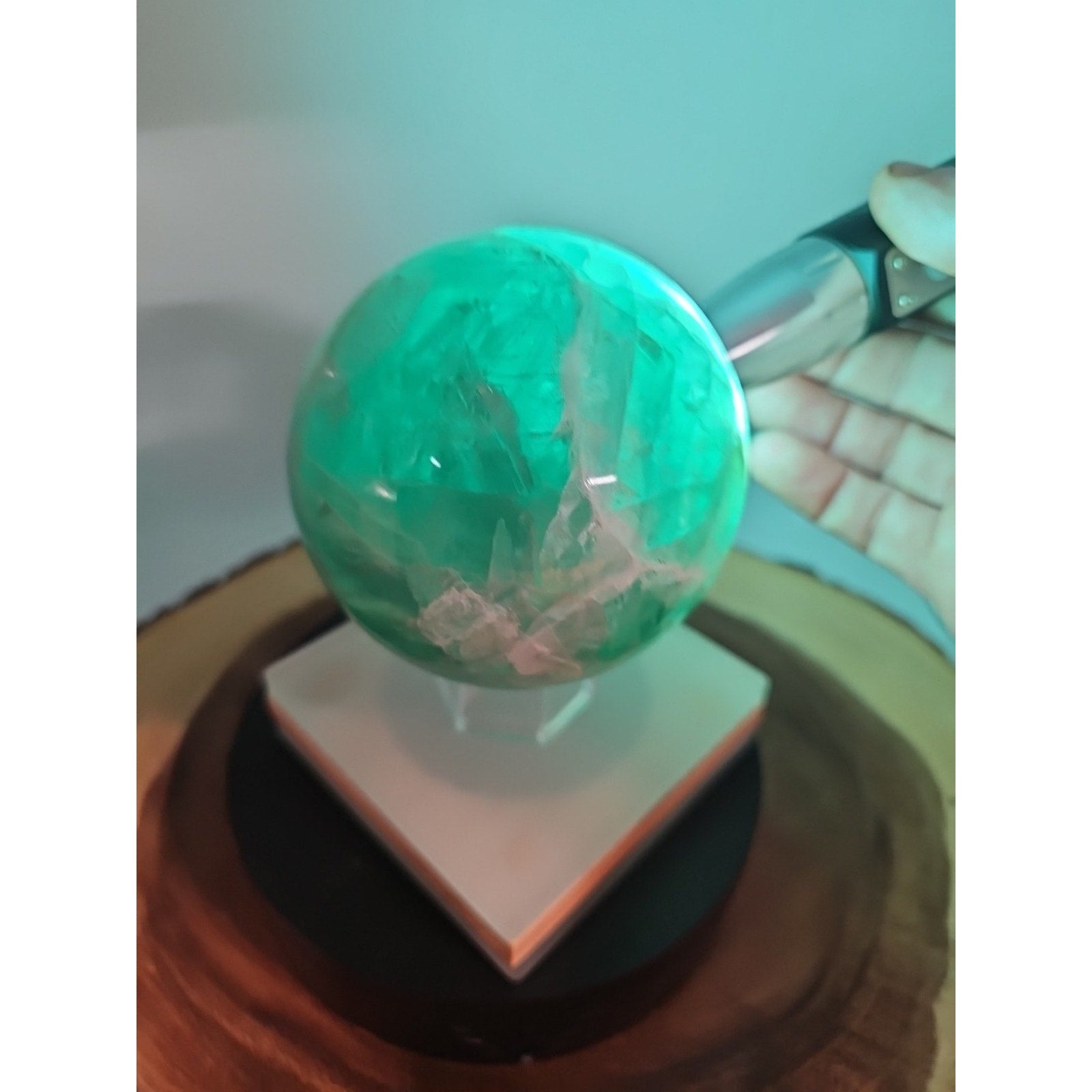 2.84Natural Rainbow Fluorite Quartz Crystal Sphere Ball Polished Healing | Crystal Spheres & Eggs | Wiccan Center