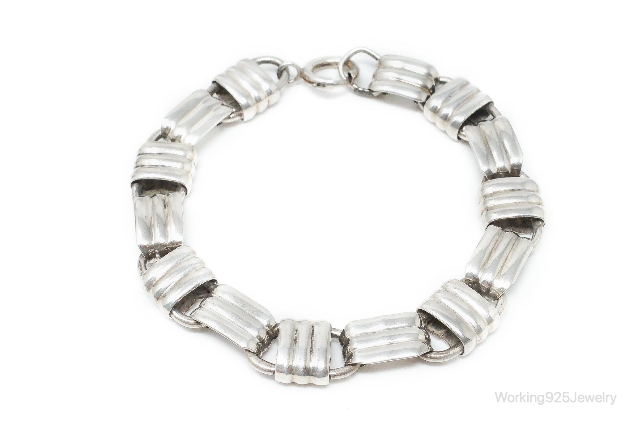 Vintage Designer Napier Modern Large Links Sterling Silver Bracelet | Jewelry > Bracelets | Wiccan Center