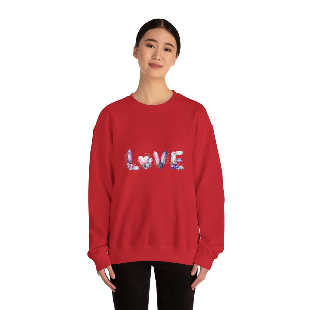 LOVE Crystal Letter Design | Sweatshirt | Wiccan Center