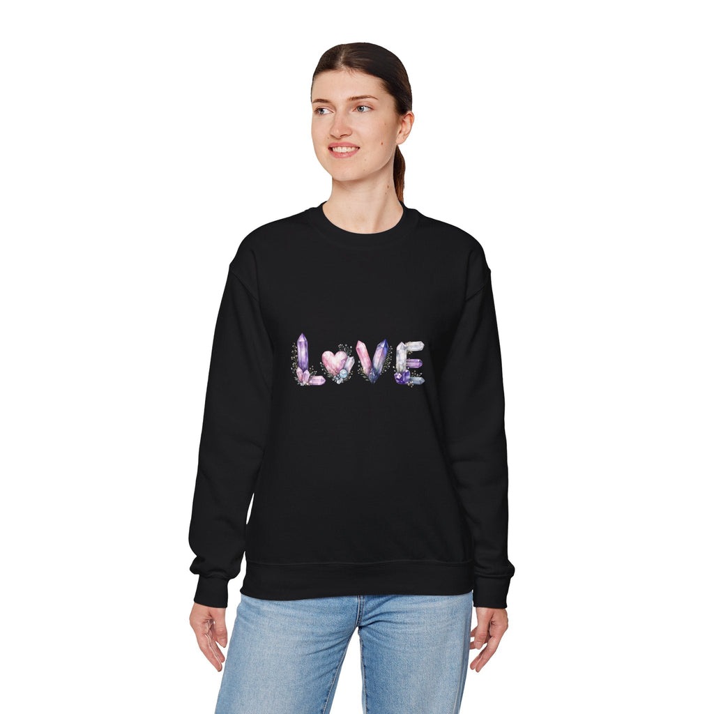 LOVE Crystal Letter Design | Sweatshirt | Wiccan Center