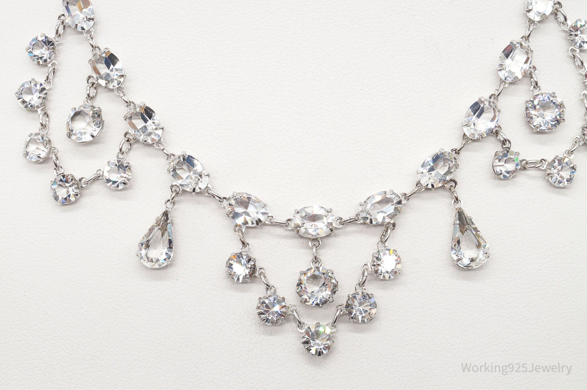 Antique Crystal Sterling Silver Necklace 16" | Jewelry > Necklaces > Pendants | Wiccan Center