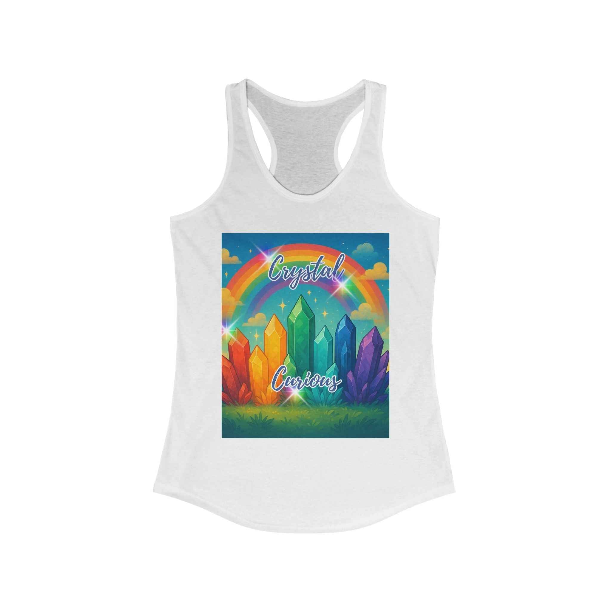 Crystal Curious Women's Racerback Tank Top - Positive Vibes Tee | Tank Top | Wiccan Center