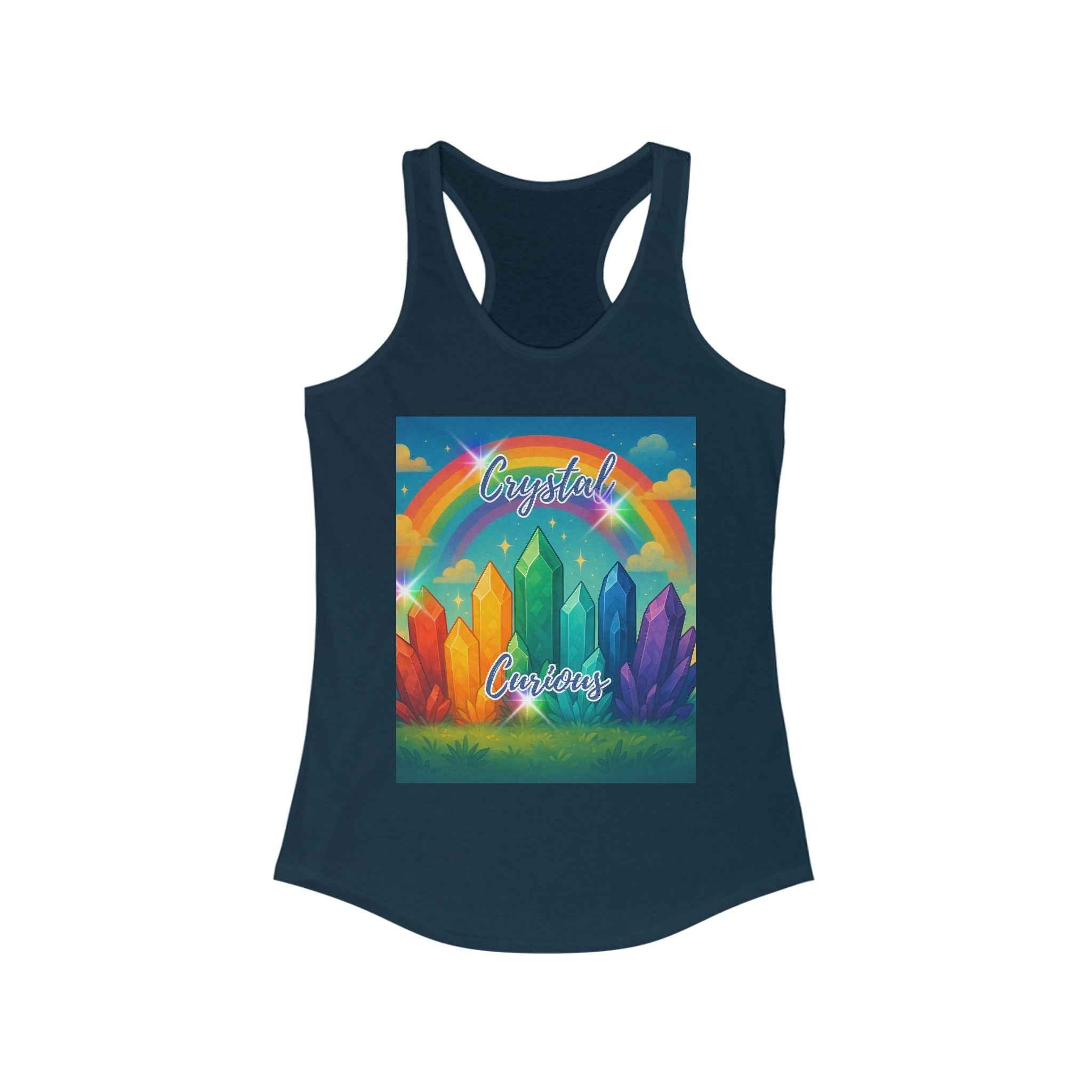 Crystal Curious Women's Racerback Tank Top - Positive Vibes Tee | Tank Top | Wiccan Center