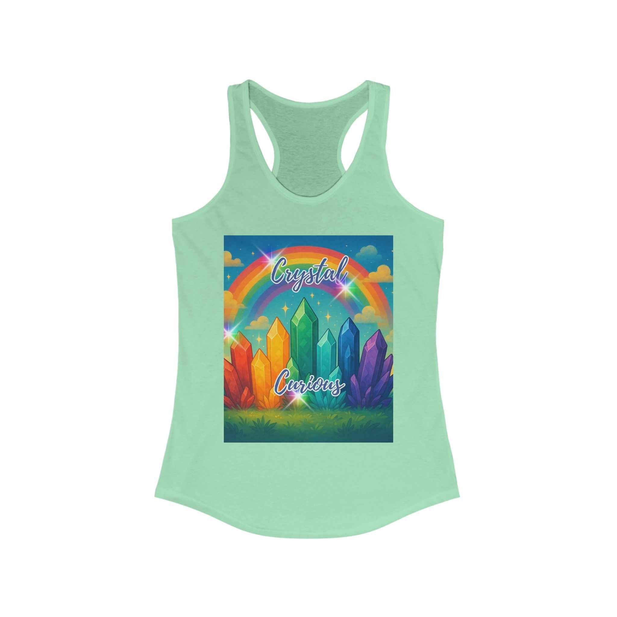 Crystal Curious Women's Racerback Tank Top - Positive Vibes Tee | Tank Top | Wiccan Center