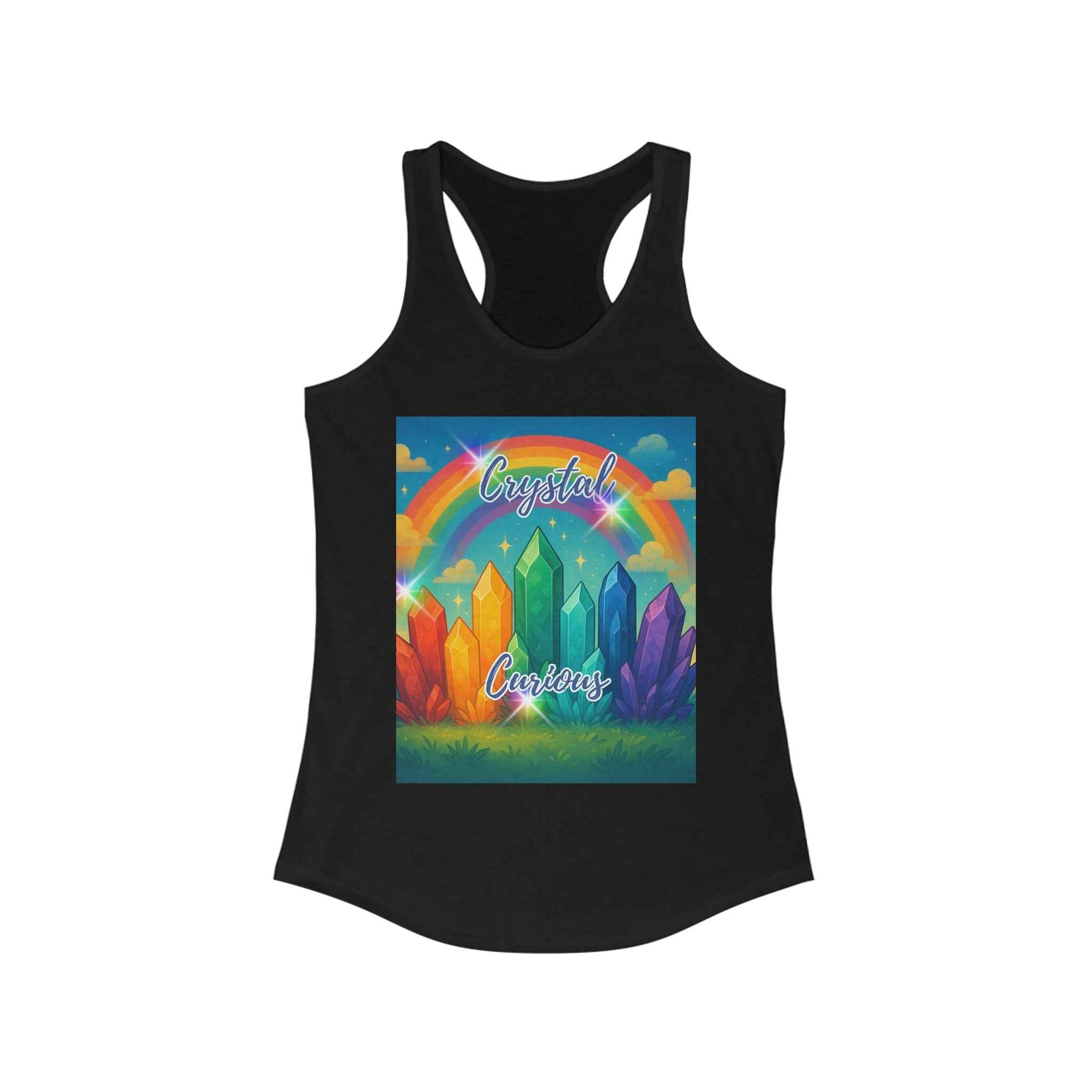 Crystal Curious Women's Racerback Tank Top - Positive Vibes Tee | Tank Top | Wiccan Center