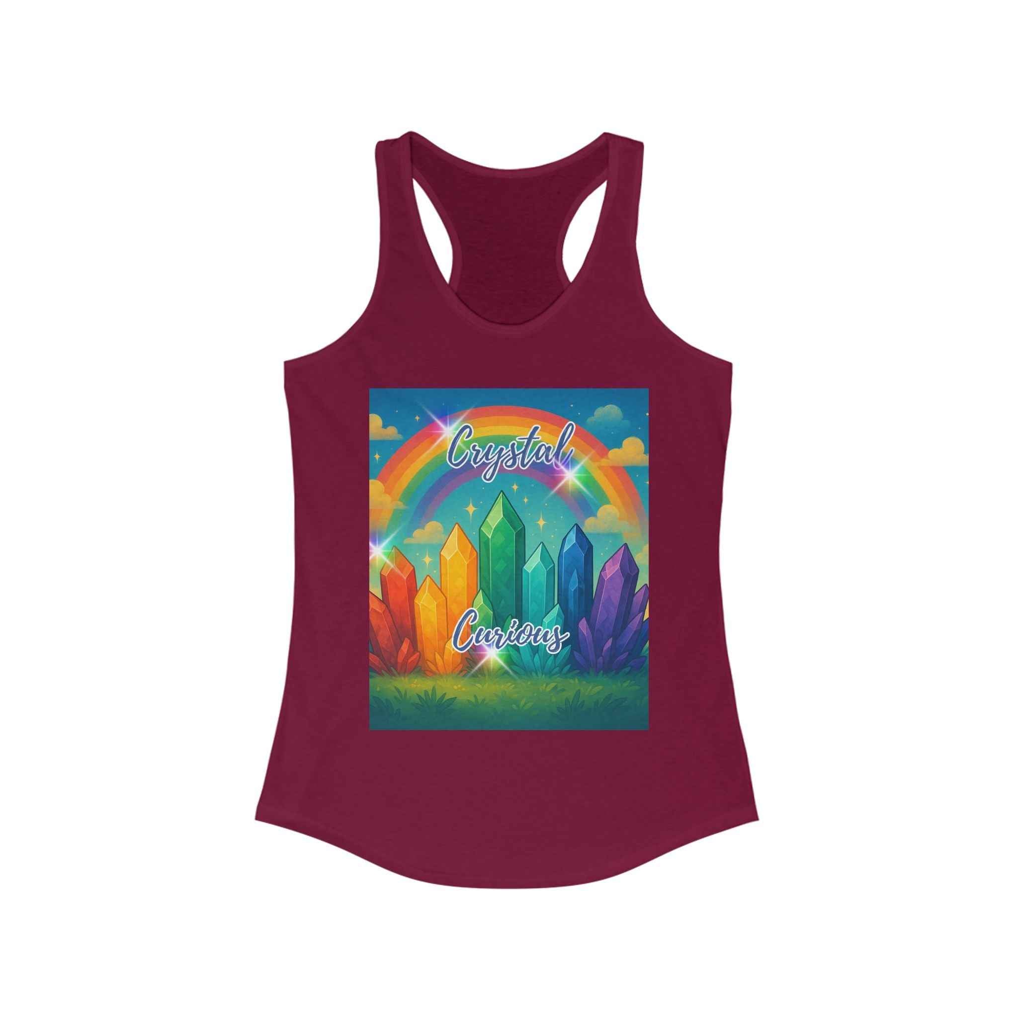 Crystal Curious Women's Racerback Tank Top - Positive Vibes Tee | Tank Top | Wiccan Center