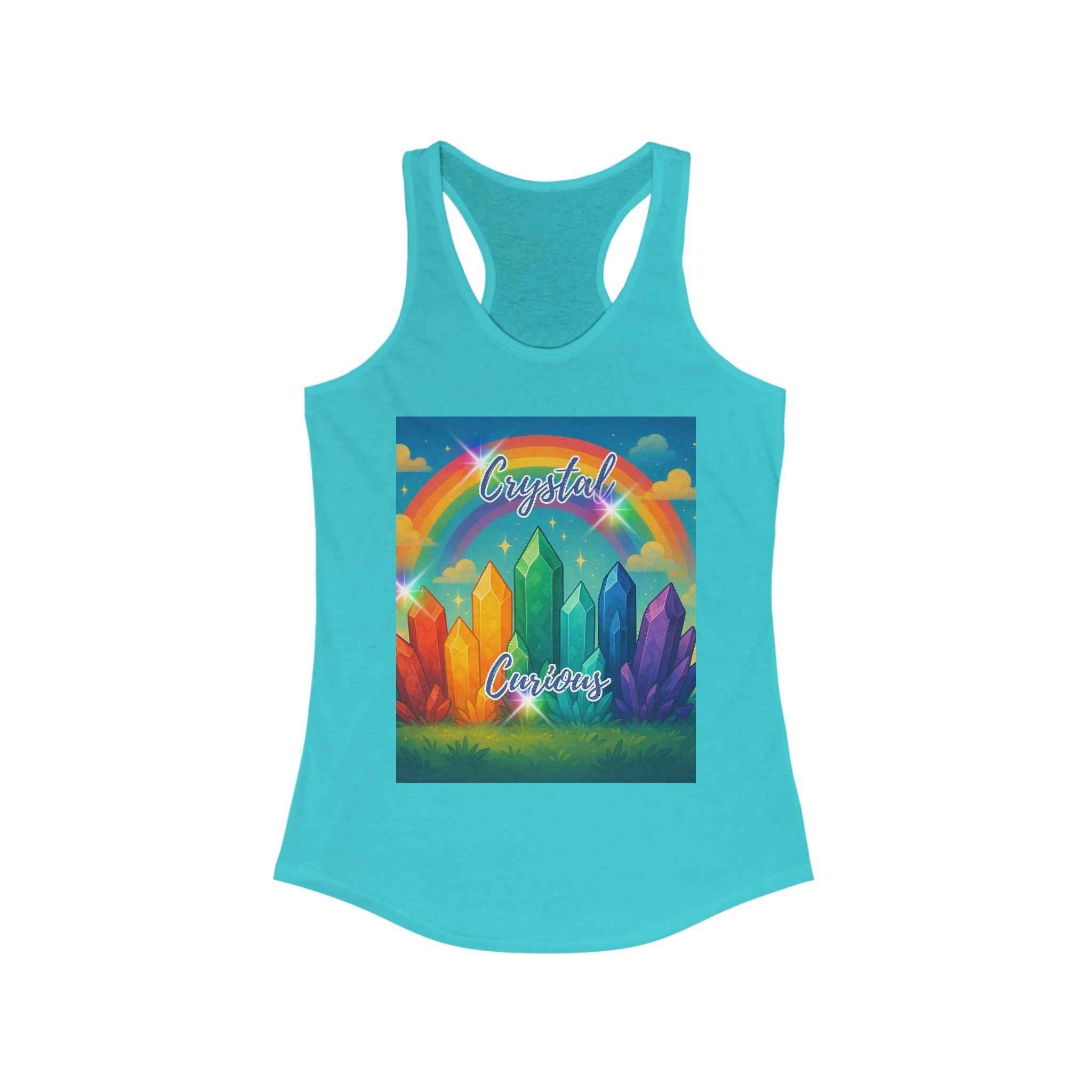 Crystal Curious Women's Racerback Tank Top - Positive Vibes Tee | Tank Top | Wiccan Center