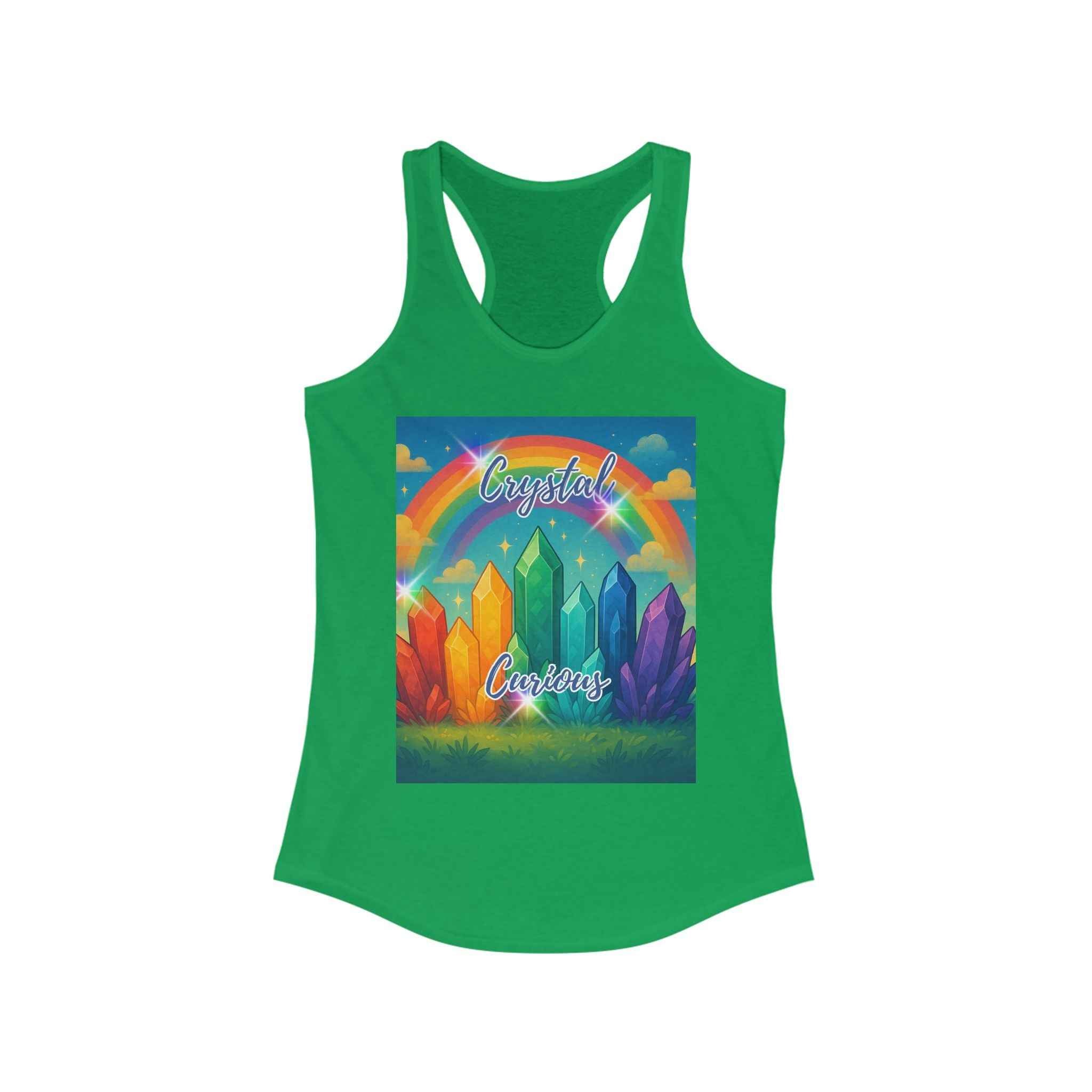 Crystal Curious Women's Racerback Tank Top - Positive Vibes Tee | Tank Top | Wiccan Center