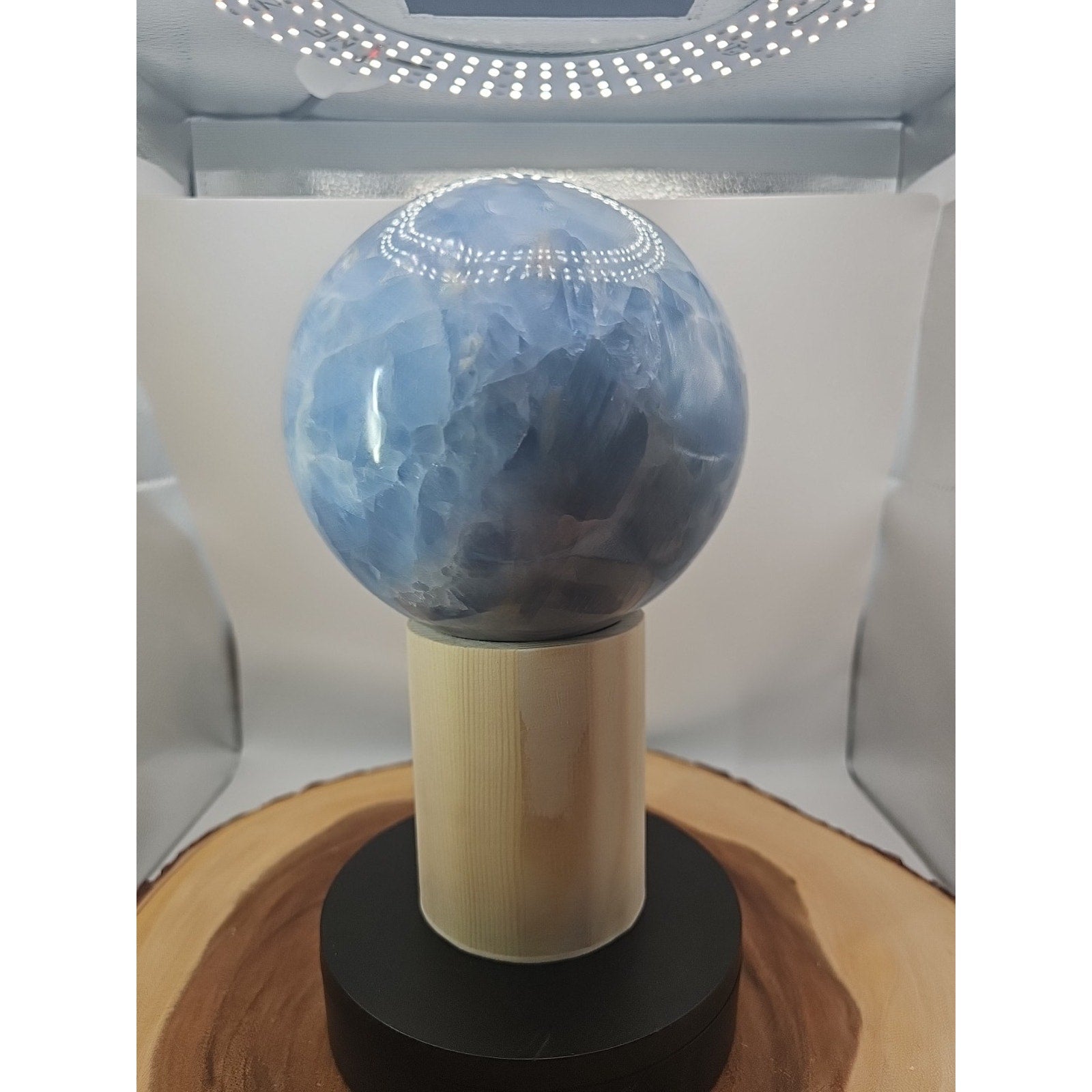 9.17LB Natural Blue crystalThe bal Quartz carved crystal decoration healing | Crystal Spheres & Eggs | Wiccan Center