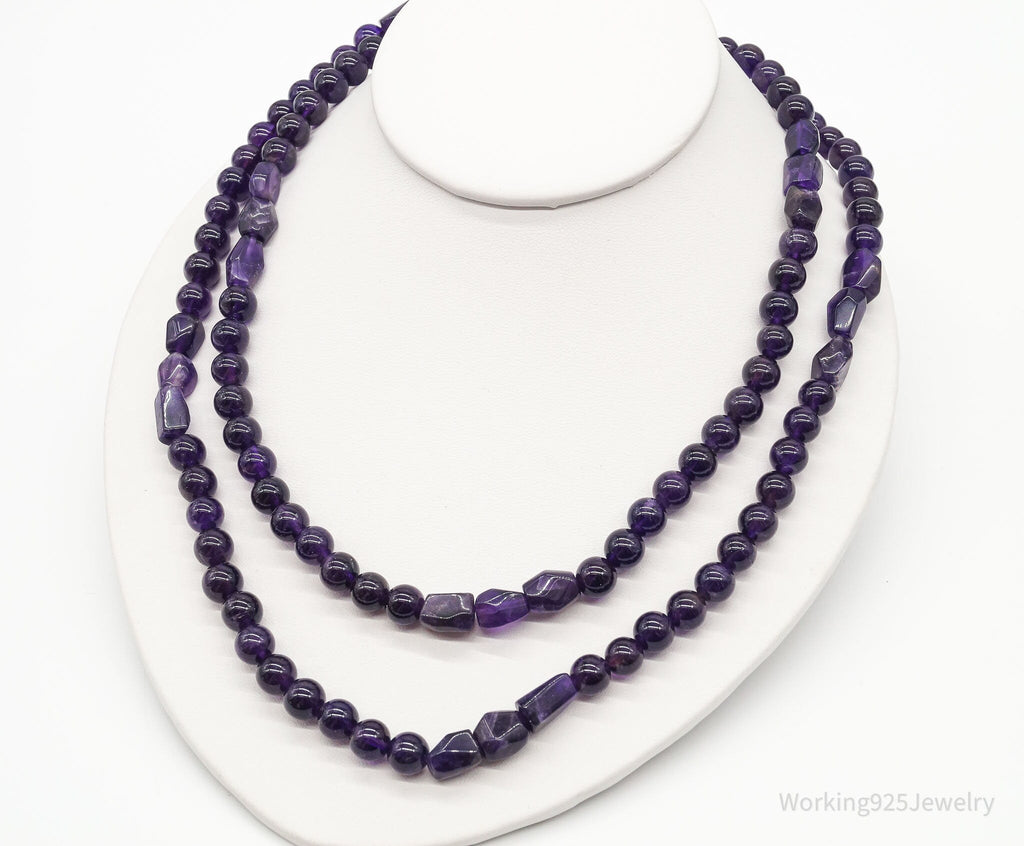 Vintage Desert Rose Trading Amethyst Bead Sterling Silver Necklace 40" | Jewelry > Necklaces > Pendants | Wiccan Center