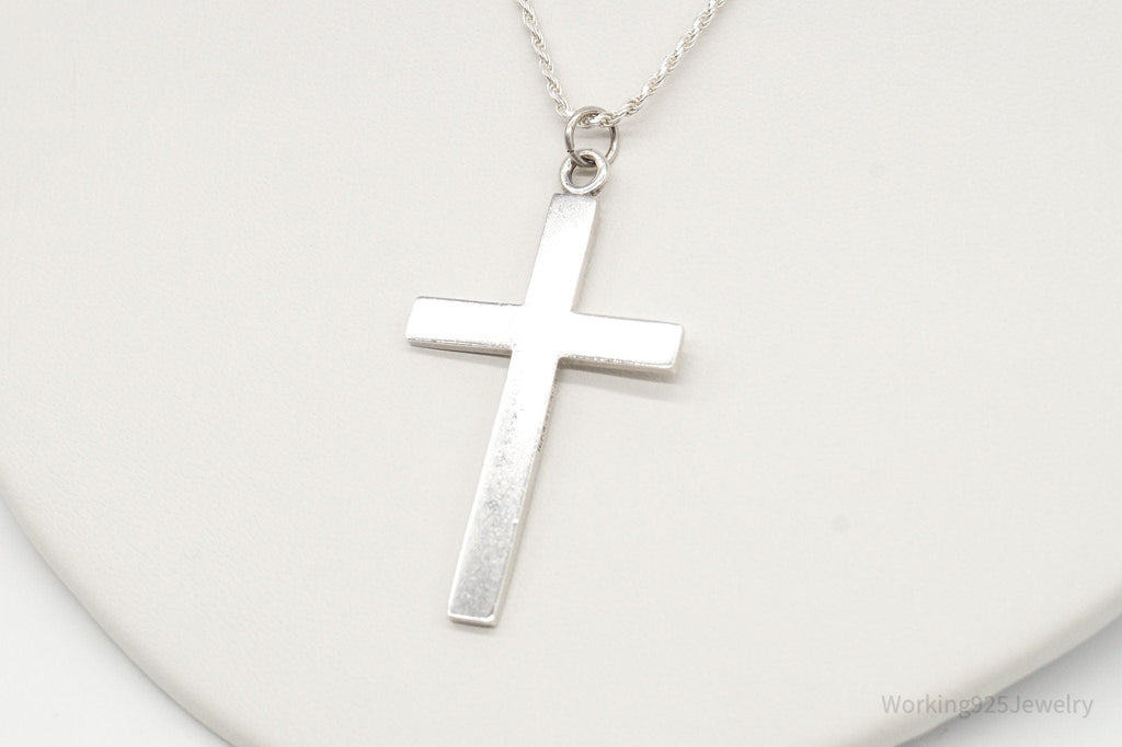 Vintage Large Designer HBF Cross Sterling Silver Necklace | Jewelry > Necklaces > Pendants | Wiccan Center