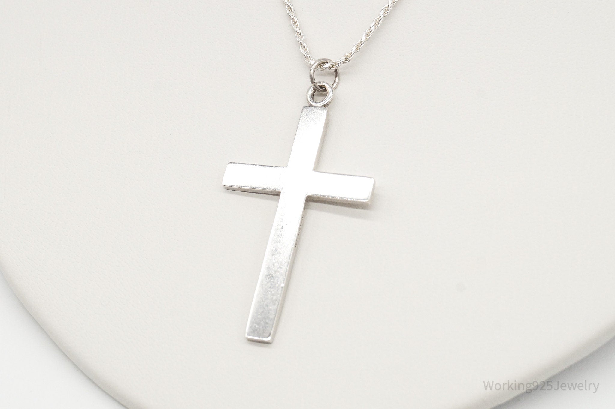 Vintage Large Designer HBF Cross Sterling Silver Necklace | Jewelry > Necklaces > Pendants | Wiccan Center