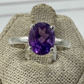 Sterling Silver Ornate Banded Oval Amethyst Ring – Size 10 – Calm, Intuition & Spiritual Protection | Rings | Wiccan Center