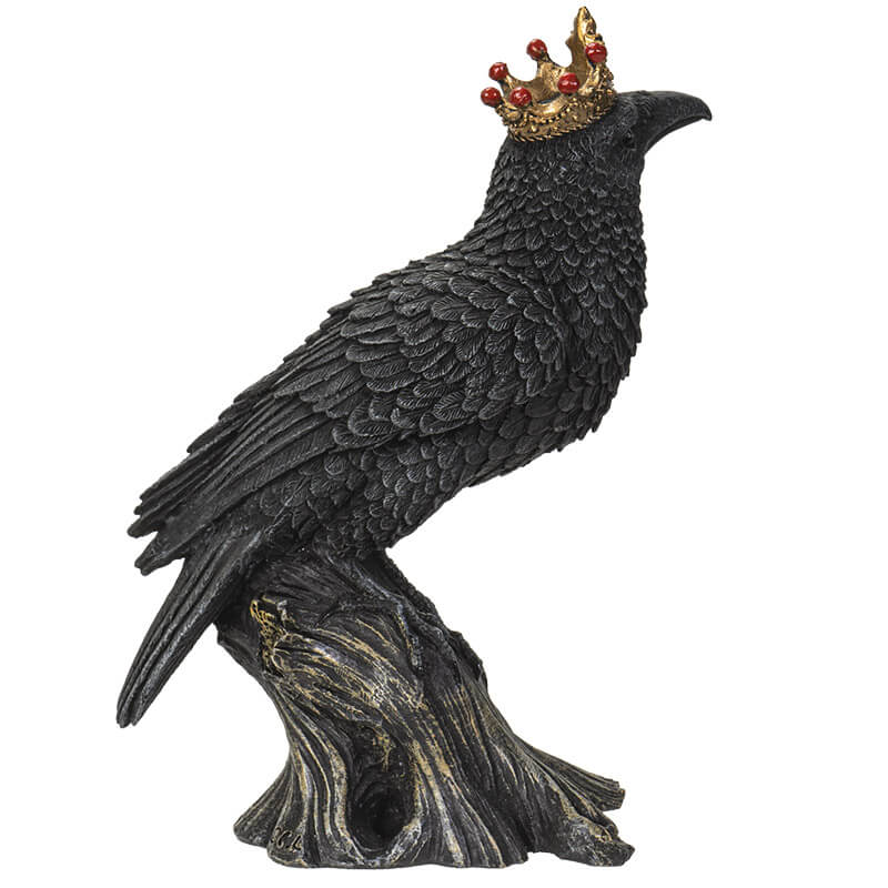 Crowned Raven Figurine