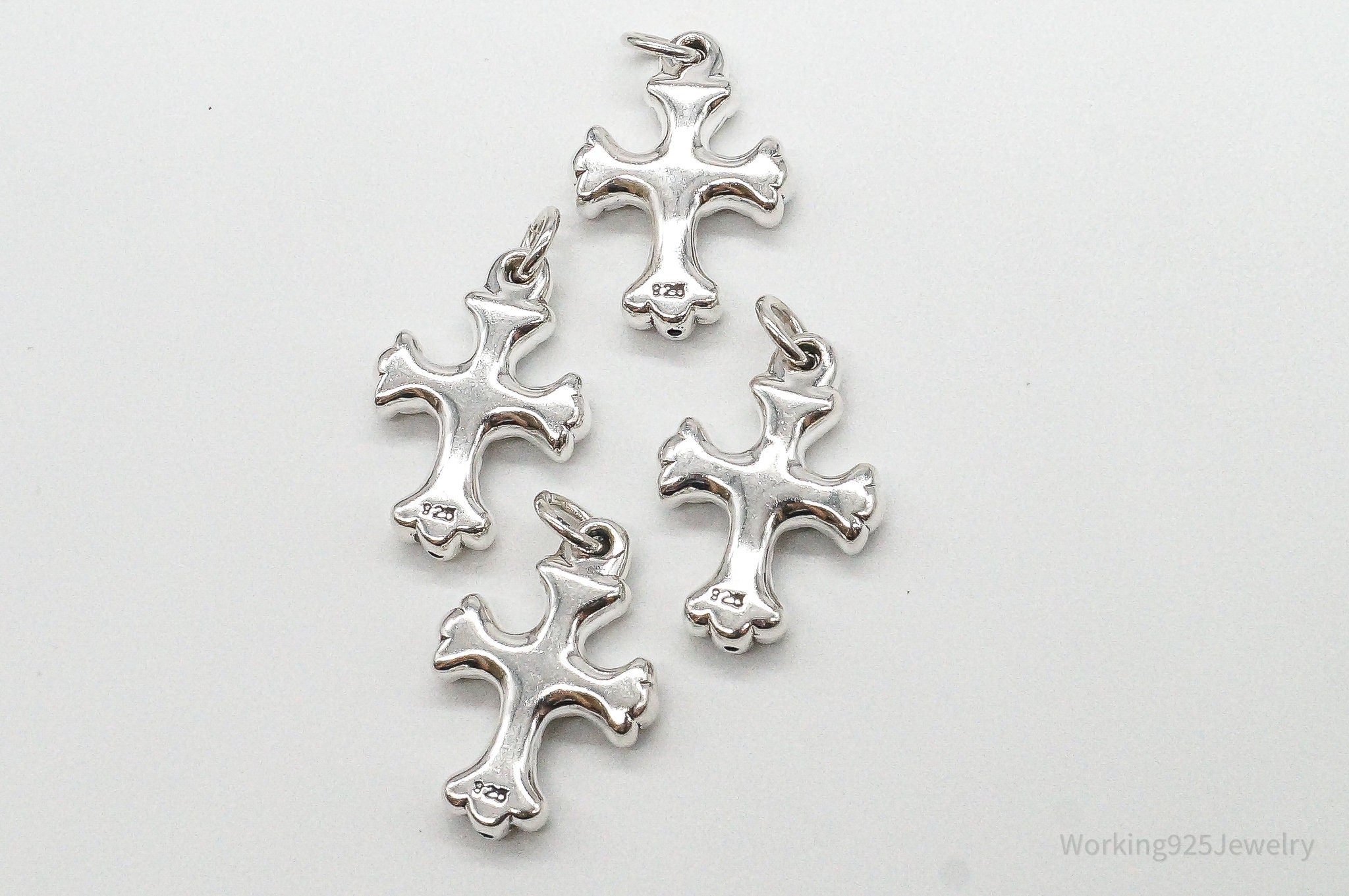 Vintage Puffy Hollow Cross Sterling Silver Pendants | Jewelry > Necklaces > Pendants | Wiccan Center