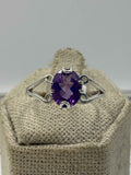 Sterling Silver Lotus Teardrop Amethyst Ring – Size 10 – Calm, Intuition & Spiritual Protection | Rings | Wiccan Center