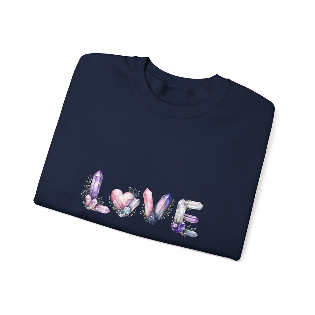 LOVE Crystal Letter Design | Sweatshirt | Wiccan Center