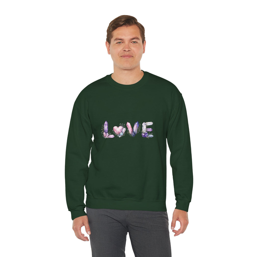 LOVE Crystal Letter Design | Sweatshirt | Wiccan Center
