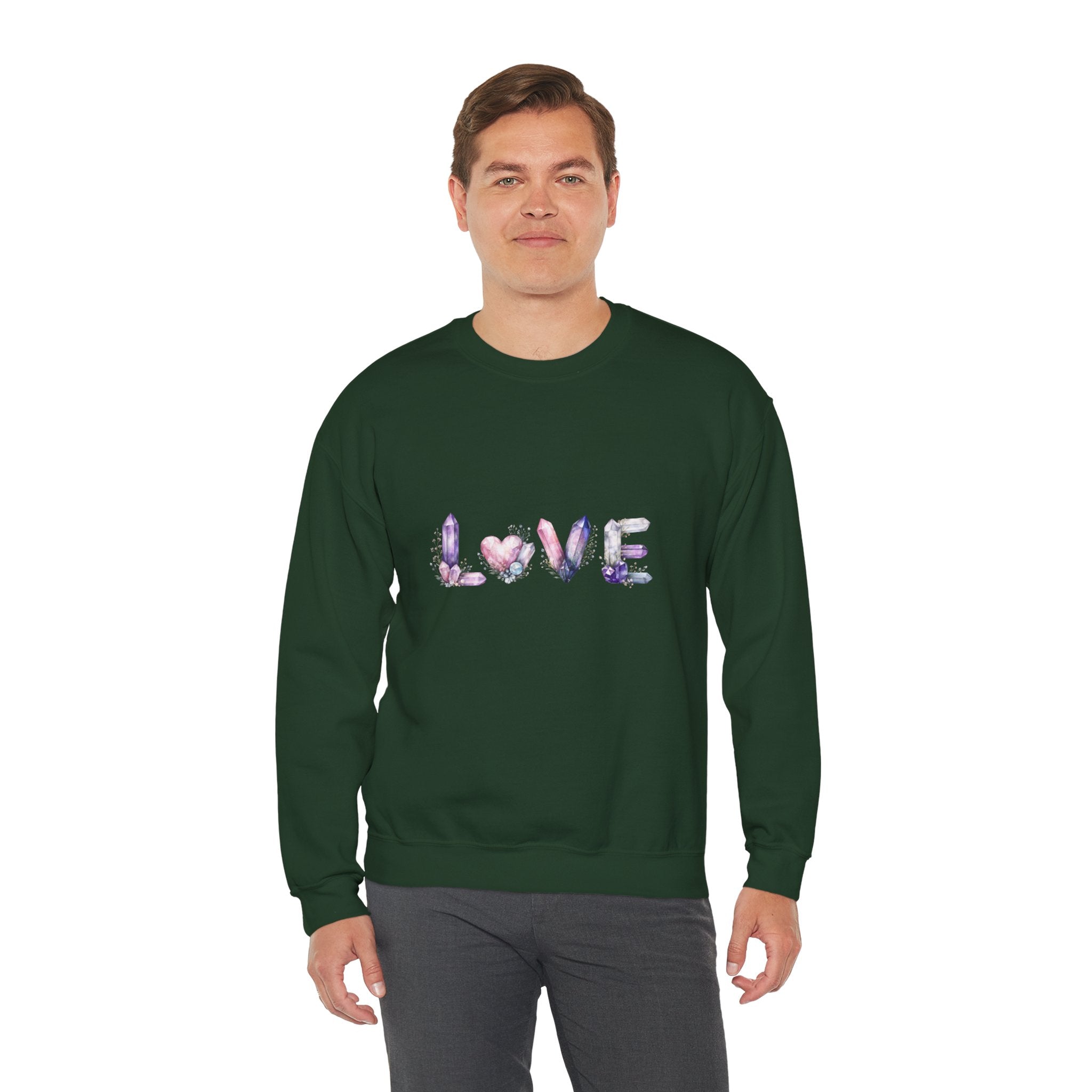 LOVE Crystal Letter Design | Sweatshirt | Wiccan Center