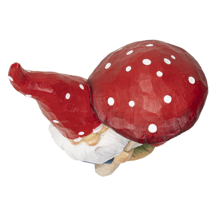 Gnome with Mushroom Figurine