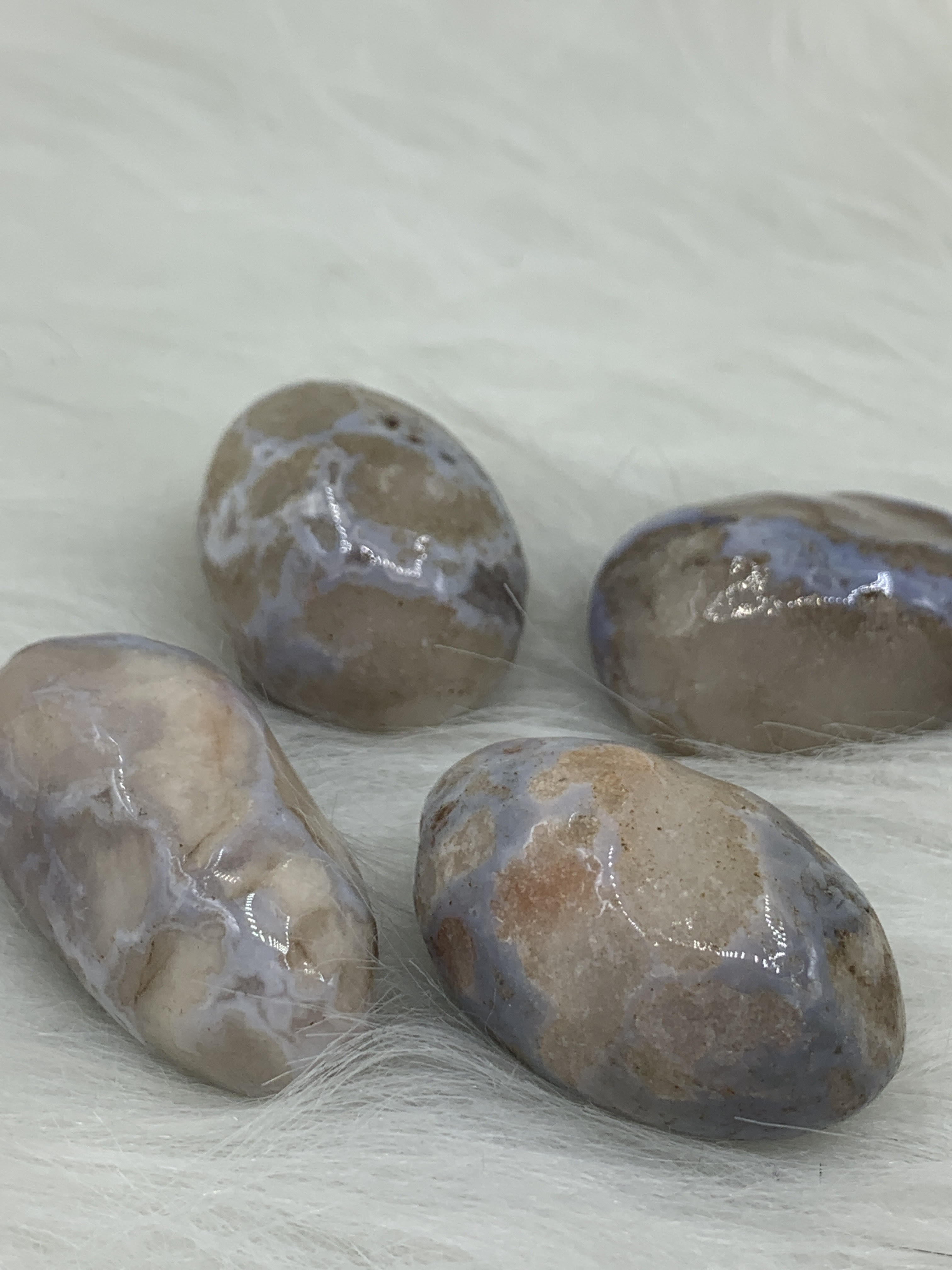 Agate Blue Cherry Blossom - Tumbled | Tumbled Gemstone | Wiccan Center