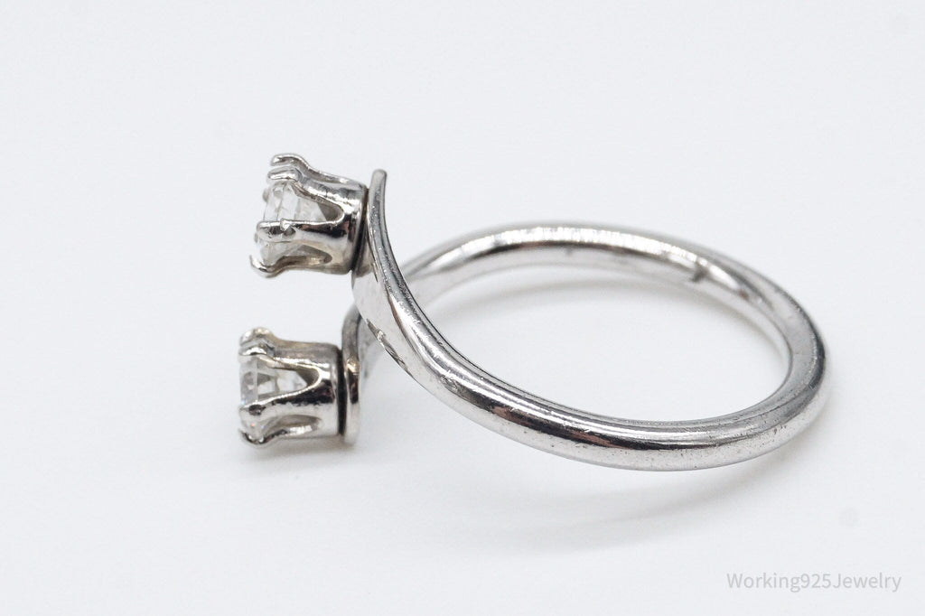 Vintage Mid Century Cubic Zirconia Sterling Silver Wrap Ring - Size 7.25 | Jewelry > Rings | Wiccan Center