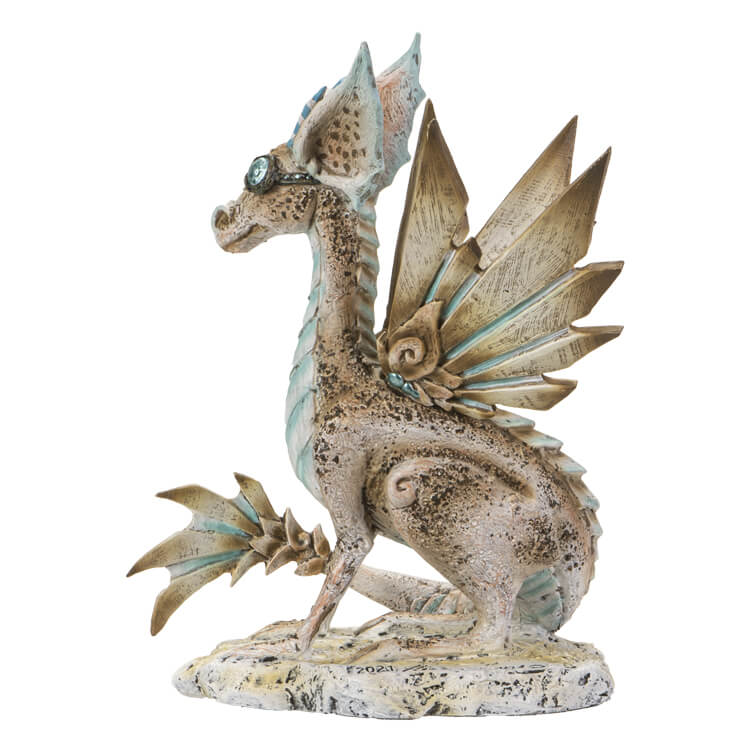 Pale Steampunk Dragon Figurine
