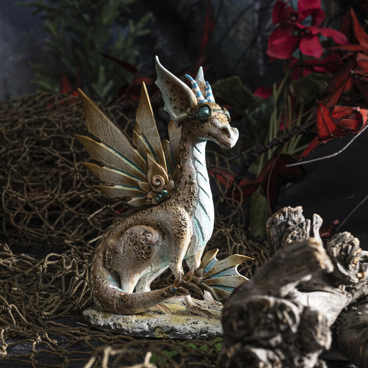 Pale Steampunk Dragon Figurine