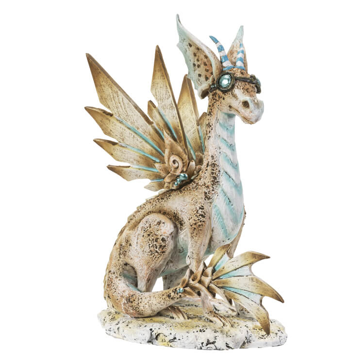 Pale Steampunk Dragon Figurine