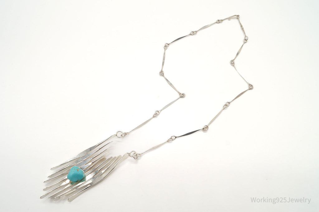 Vintage Turquoise Modernist Silver Necklace | Jewelry > Necklaces > Pendants | Wiccan Center