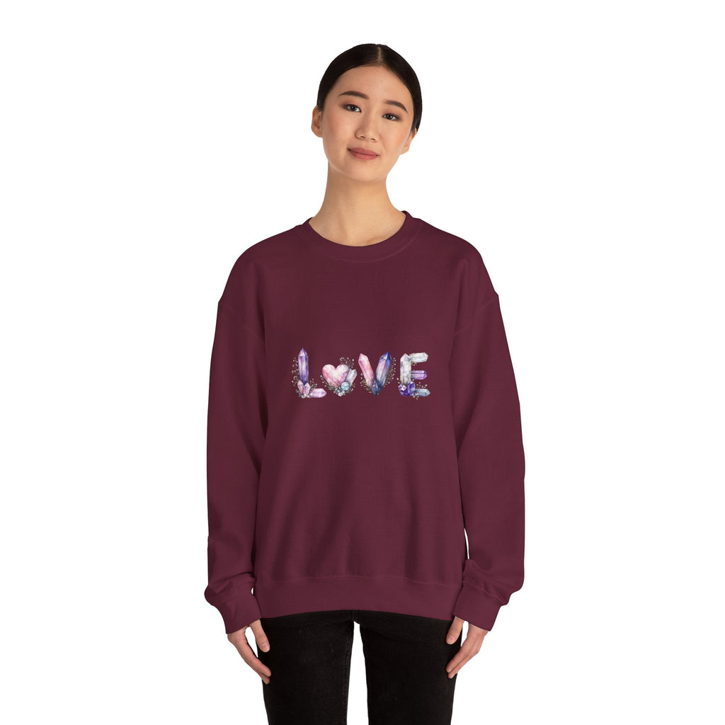 LOVE Crystal Letter Design | Sweatshirt | Wiccan Center