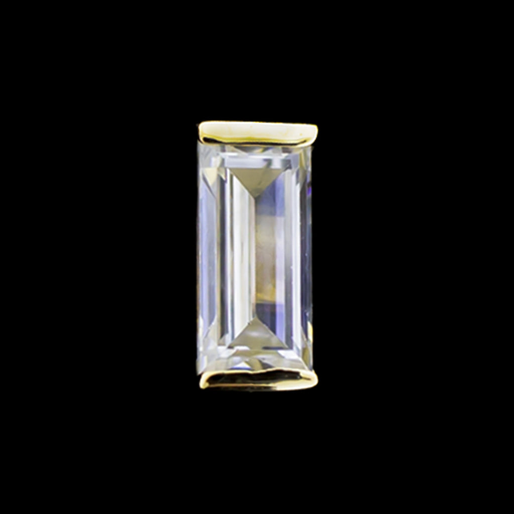 Radiance - 14K Gold Baguette-Cut CZ Threadless End | Body Jewelry | Wiccan Center