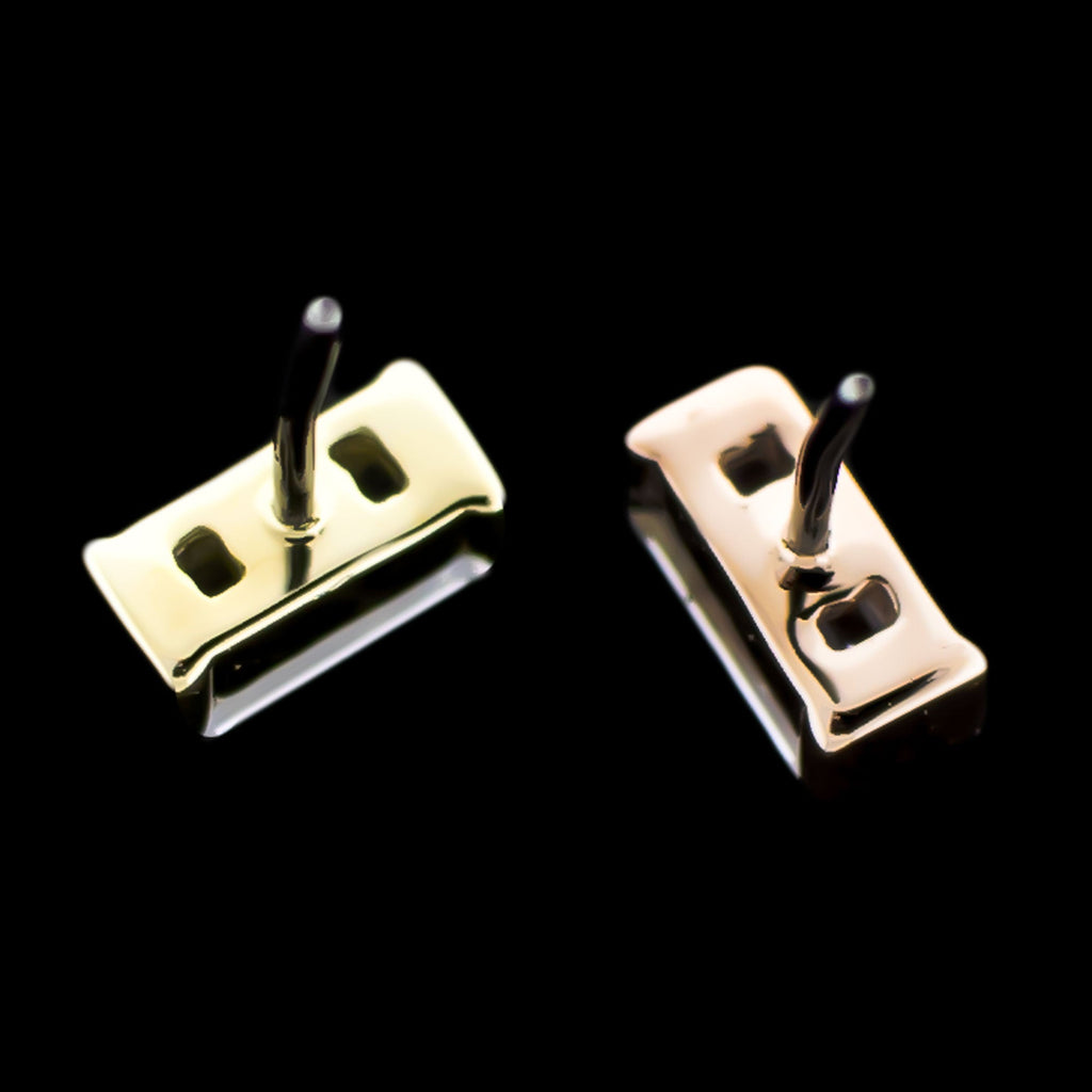 Radiance - 14K Gold Baguette-Cut CZ Threadless End | Body Jewelry | Wiccan Center