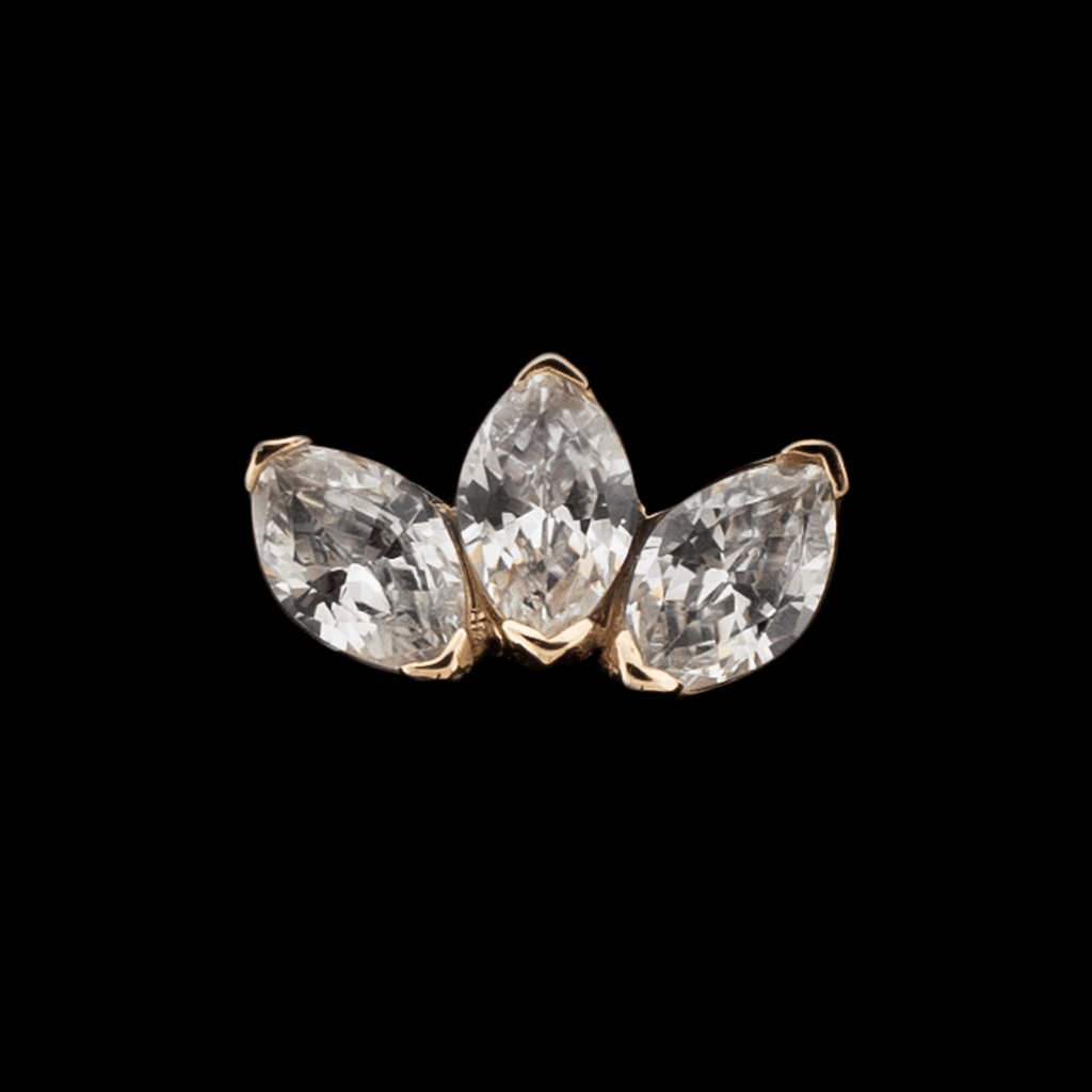 Aria - 14KT Gold Threadless End | Threadless End | Wiccan Center