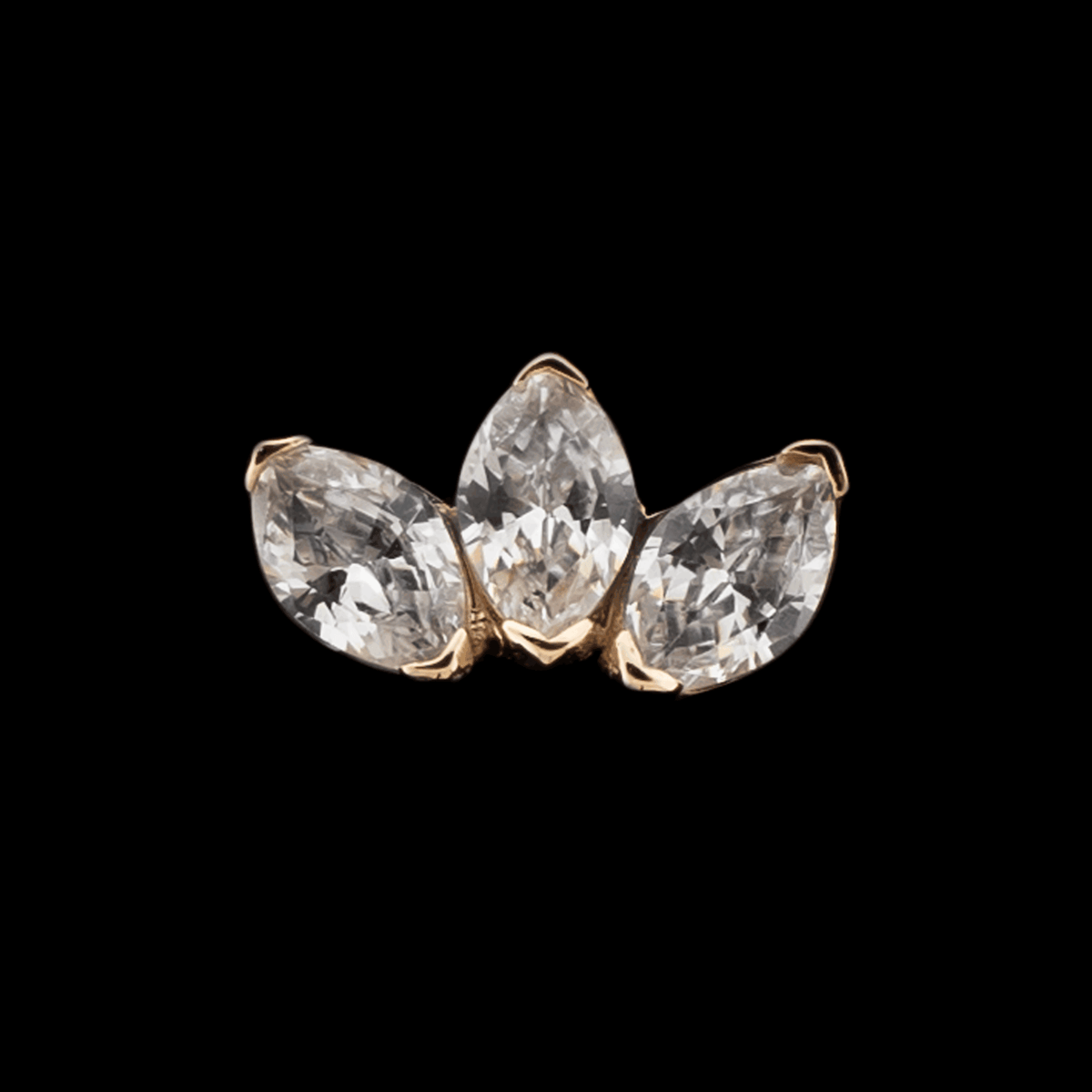 Aria - 14KT Gold Threadless End | Threadless End | Wiccan Center
