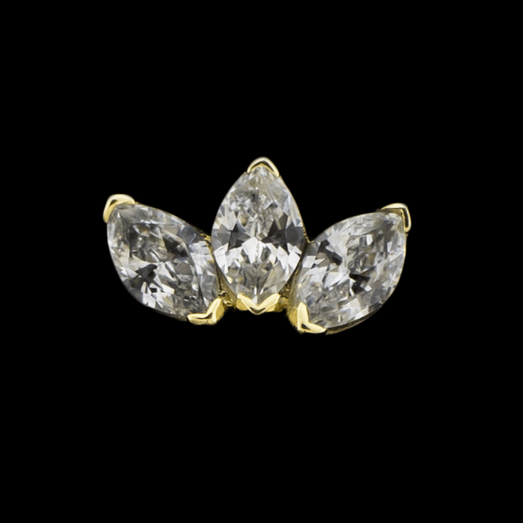 Aria - 14KT Gold Threadless End | Threadless End | Wiccan Center
