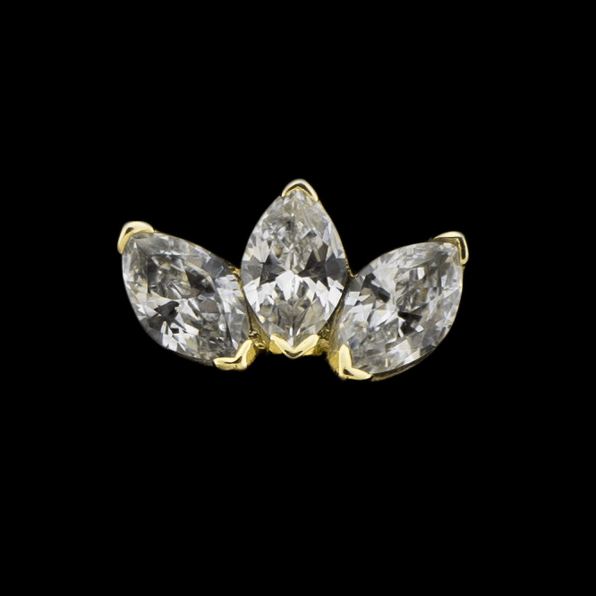 Aria - 14KT Gold Threadless End | Threadless End | Wiccan Center