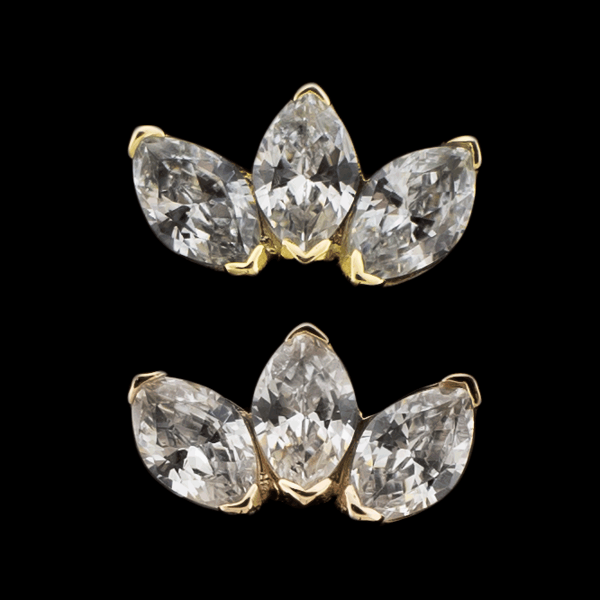 Aria - 14KT Gold Threadless End | Threadless End | Wiccan Center