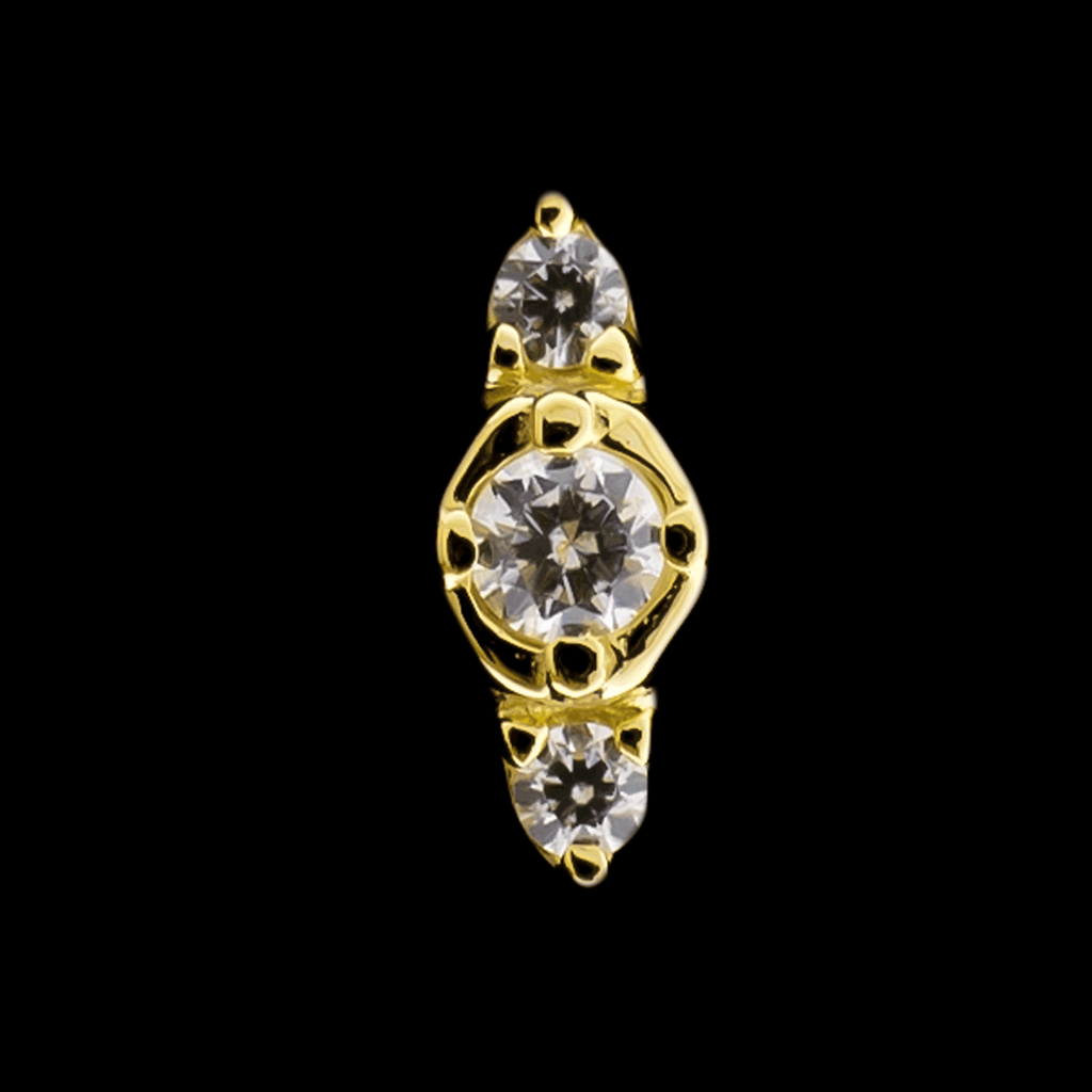 Tatum - 14KT Gold Threadless End | Threadless End | Wiccan Center