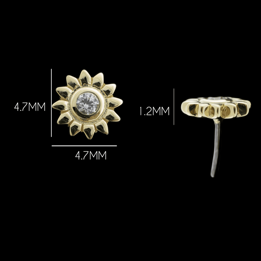 Helia - 14KT Gold Threadless End | Body Jewelry | Wiccan Center