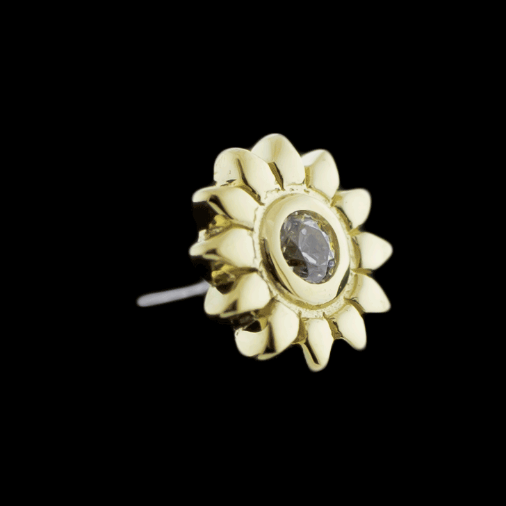 Helia - 14KT Gold Threadless End | Body Jewelry | Wiccan Center
