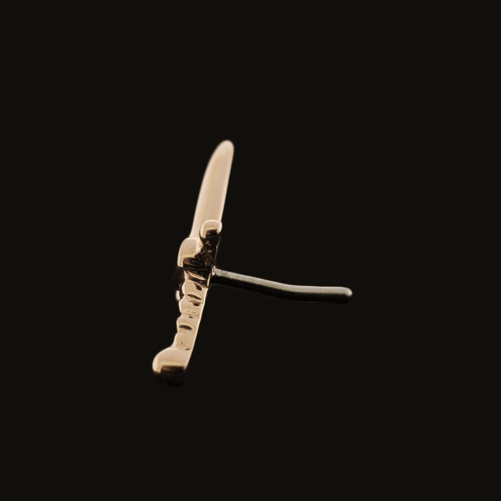 Siren's Fang - 14KT Gold Threadless End | Threadless End | Wiccan Center