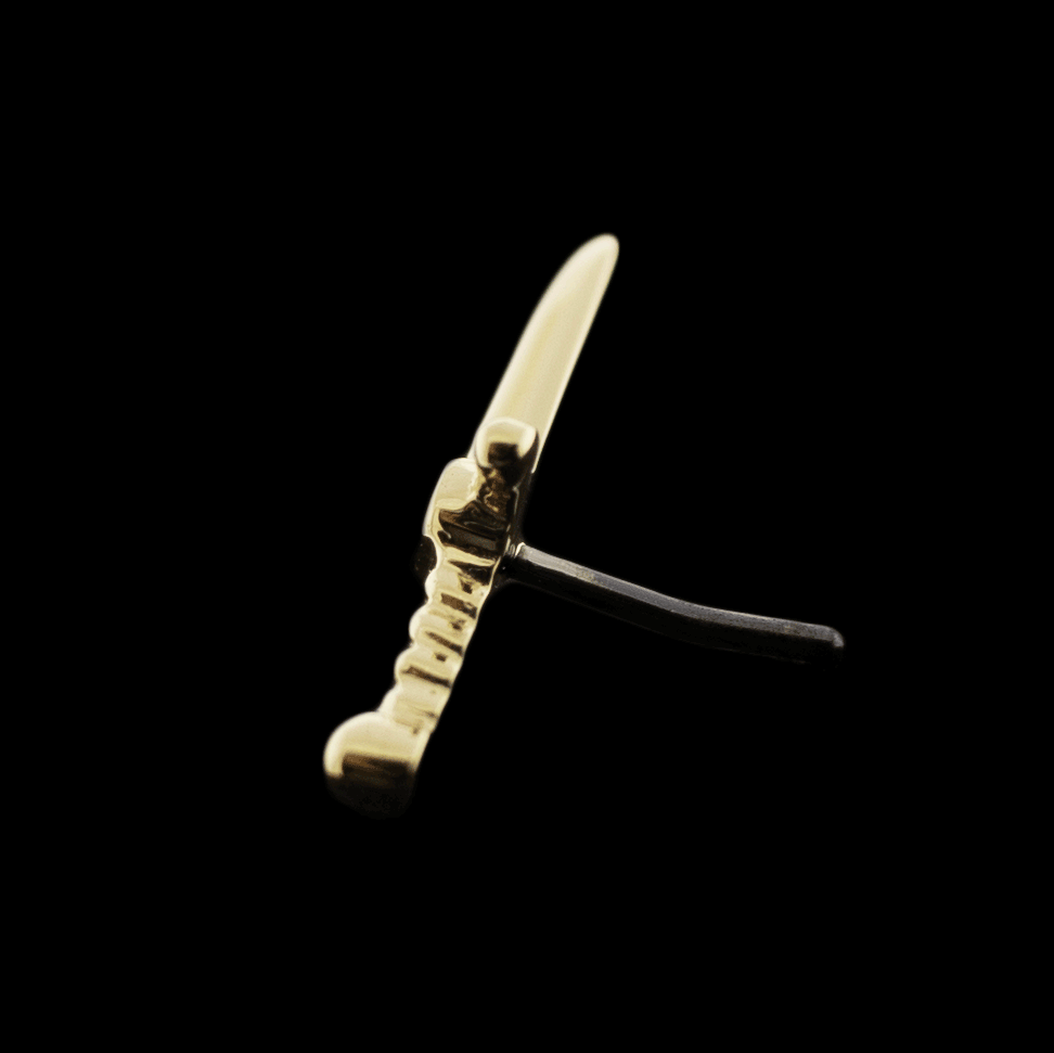 Siren's Fang - 14KT Gold Threadless End | Threadless End | Wiccan Center