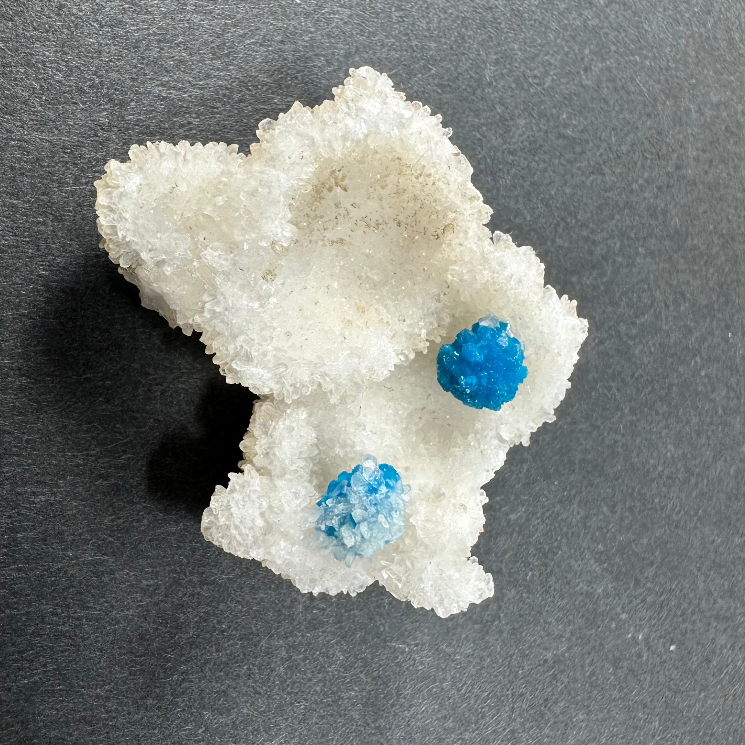 Cavansite Ball 'Floaters' on Stilbite SM from Maharashtra, Pune, India | Minerals | Wiccan Center